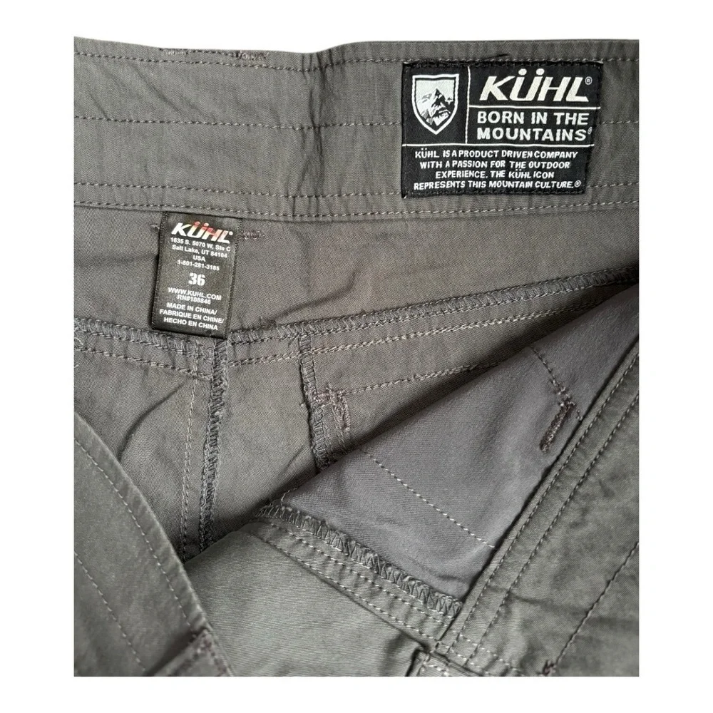 Kuhl Outdoor Men’s Shorts Size 36 Snap Closure Grey - Picture 4 of 10